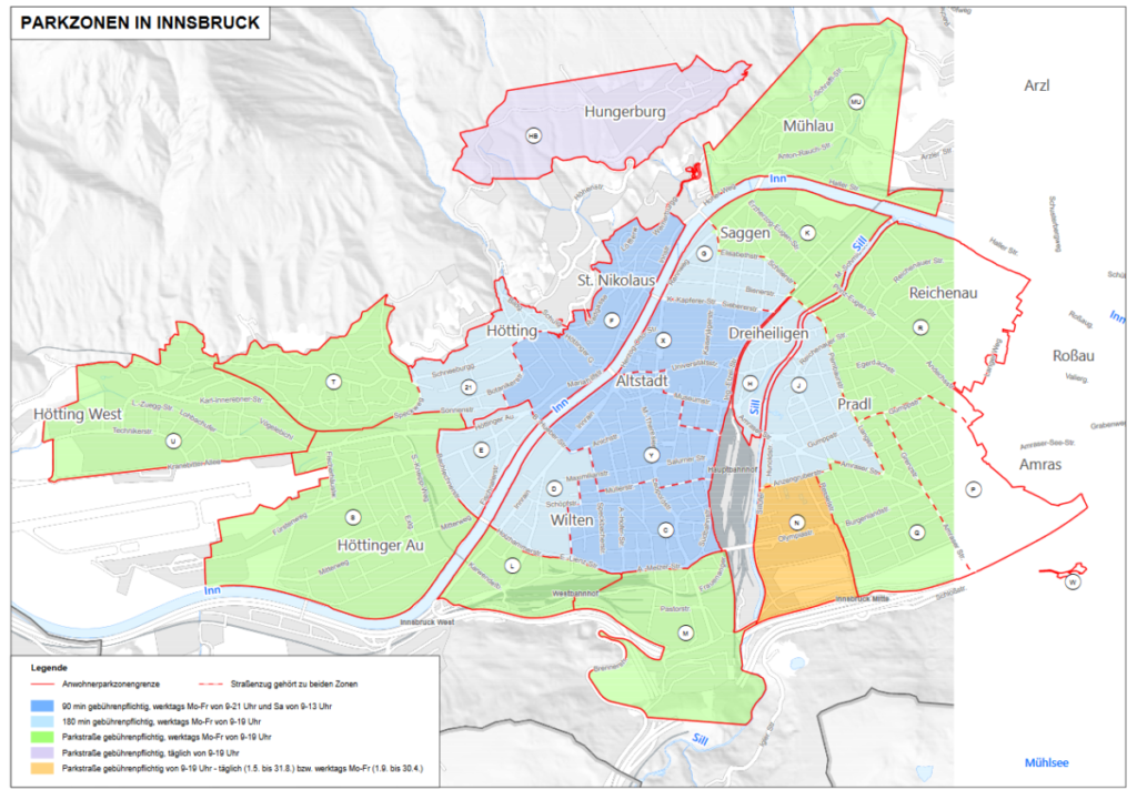 Parkzonen Innsbruck - (c) Stadt Innsbruck