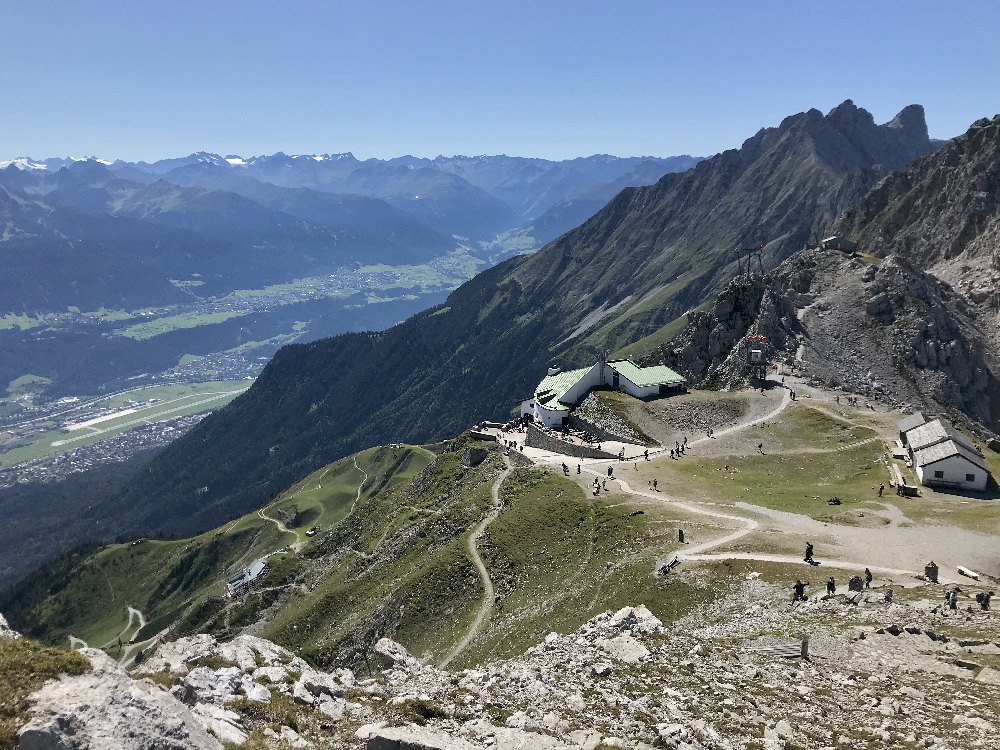 Hafelekar Bergstation - ab hier geht die Goetheweg Wanderung los