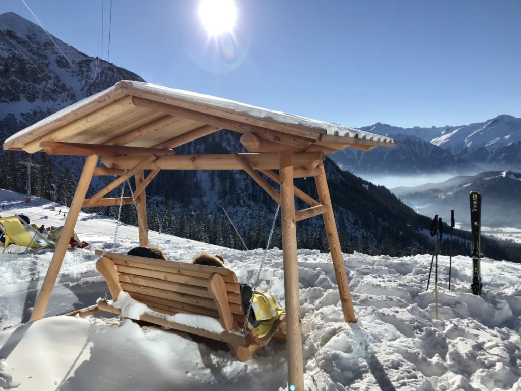 Skigebiet Innsbruck mit Sonnenliege