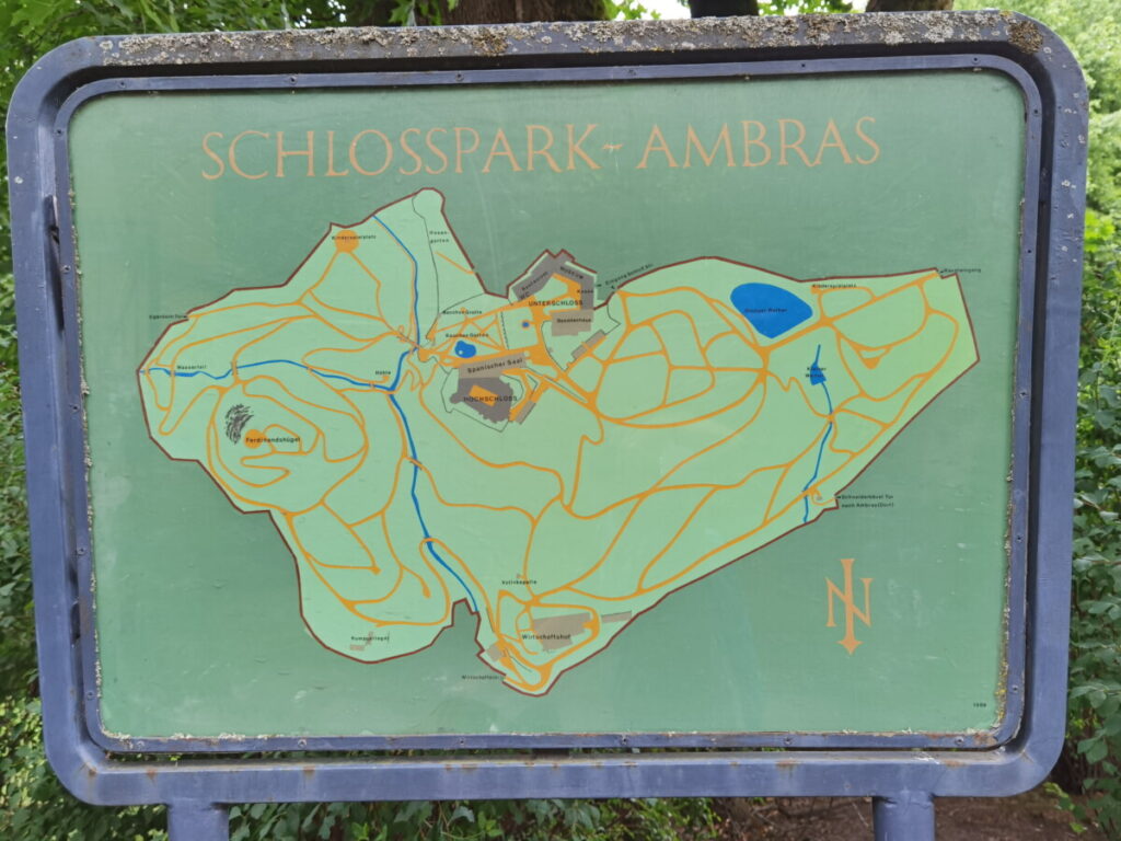 So behältst du den Überblick über den Schlosspark Ambras - er ist etwa 20 Hektar groß