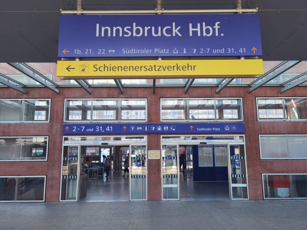 Innsbruck HBF - hier kommen die Züge an